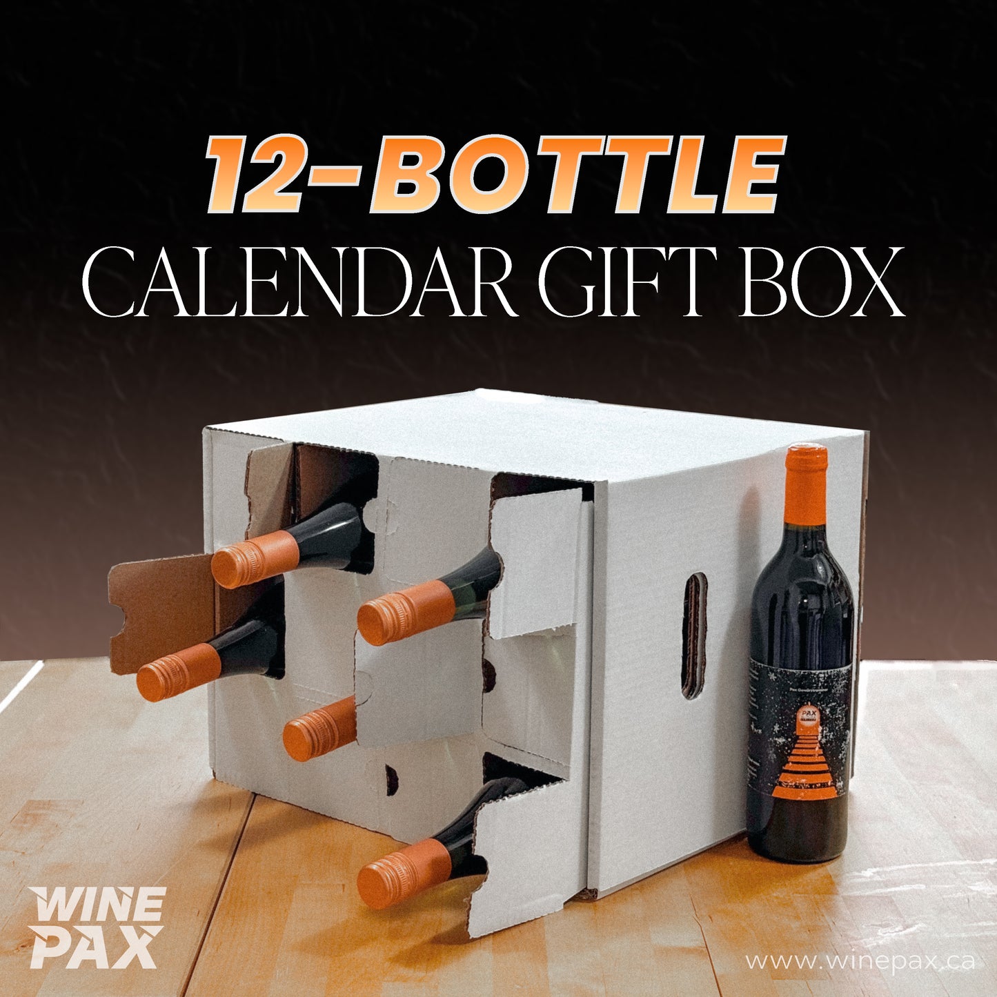 GiftPax | GPx12-Calendar, 12-Bottle Calendar Gift Box - White