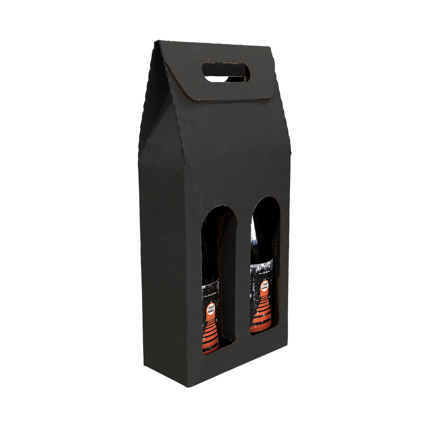 GiftPax | GPx2, 2-Bottle Tote - Kraft/Black