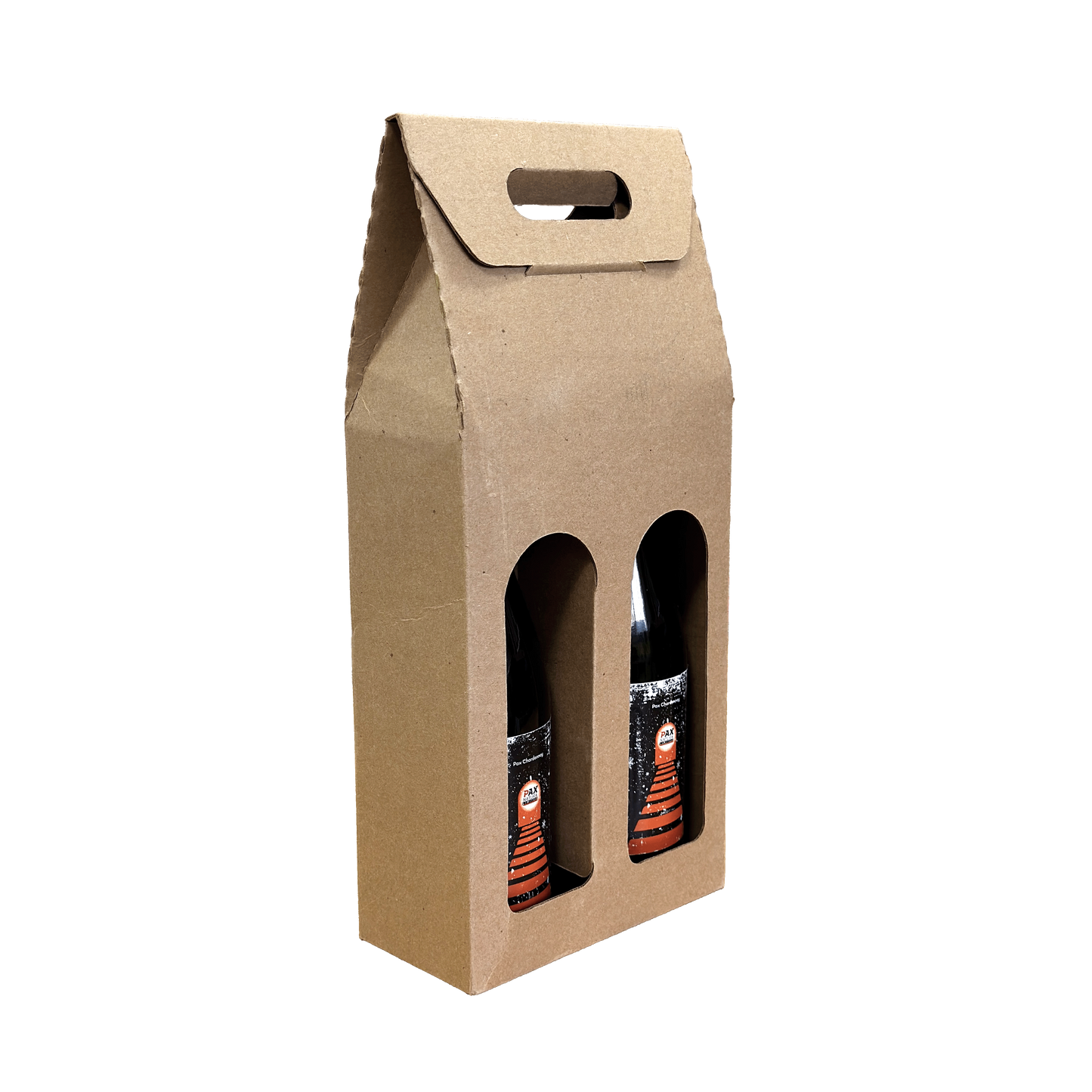 GiftPax | GPx2, 2-Bottle Tote - Kraft/Black