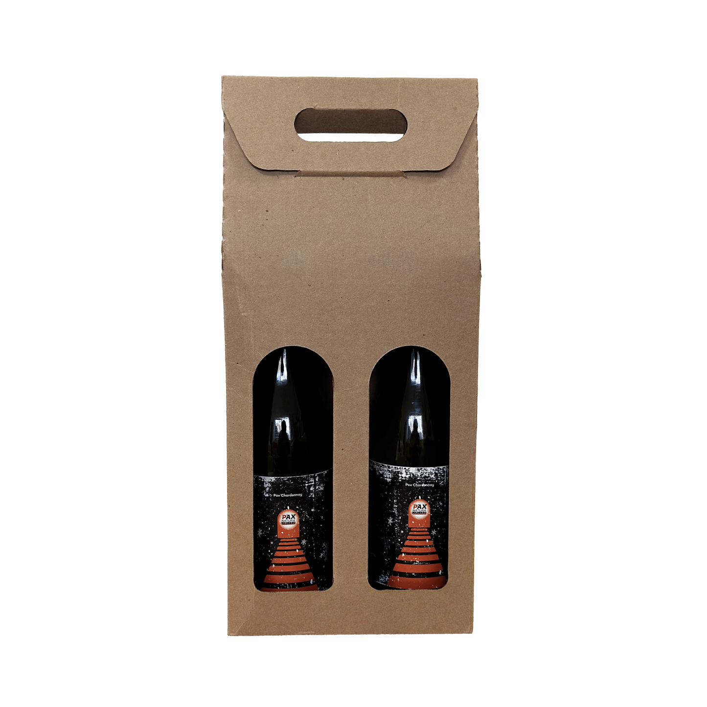 GiftPax | GPx2, 2-Bottle Tote - Kraft/Black