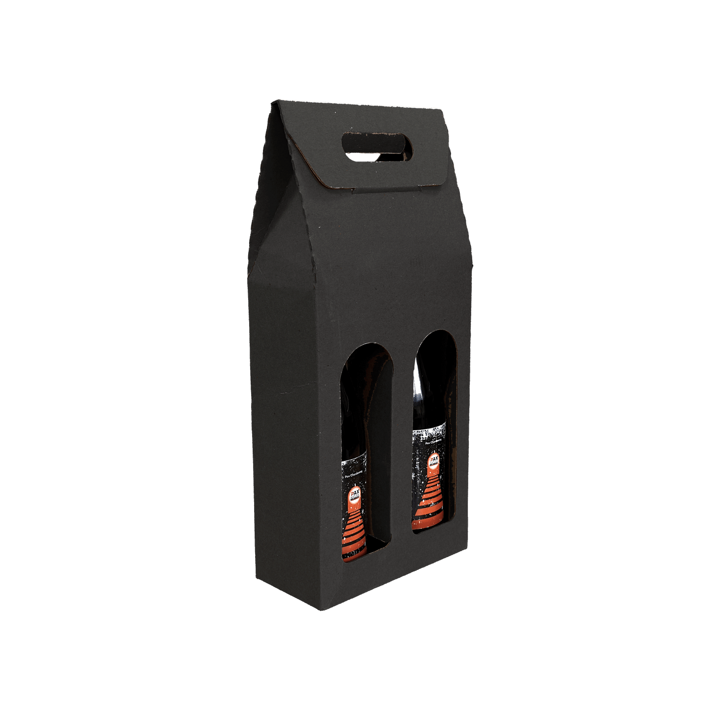 GiftPax | GPx2, 2-Bottle Tote - Kraft/Black