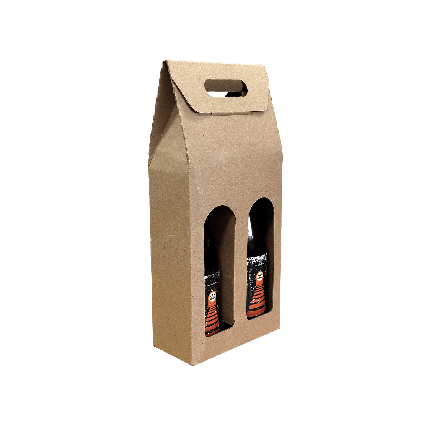 GiftPax | GPx2, 2-Bottle Tote - Kraft/Black