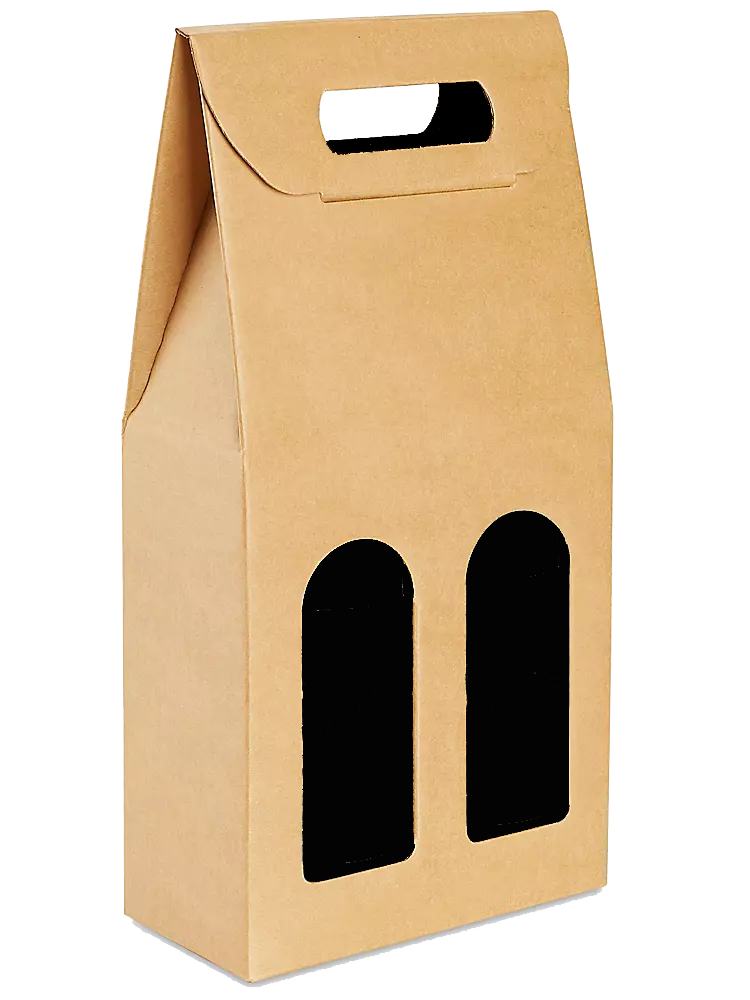GiftPax | GPx2, 2-Bottle Tote - Kraft/Black